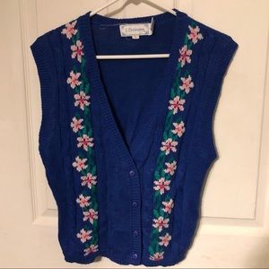 J. Christopher Floral Knit Vest - LG